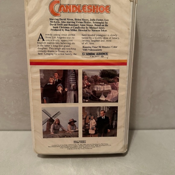 Candleshoe VHS Walt Disney Embedded White Clamshell Jodie Foster Preowned - Picture 2 of 3
